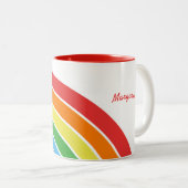 Personalisierter Trendy Regenbogen-moderne Zweifarbige Tasse (VorderseiteRechts)