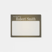 Personalisierter Trendy Tan und Schwarzes Grain Post-it Klebezettel (Vorderseite)