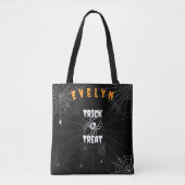 Personalisierter Trick oder Treat Spooky Spider We Tasche (Vorderseite)