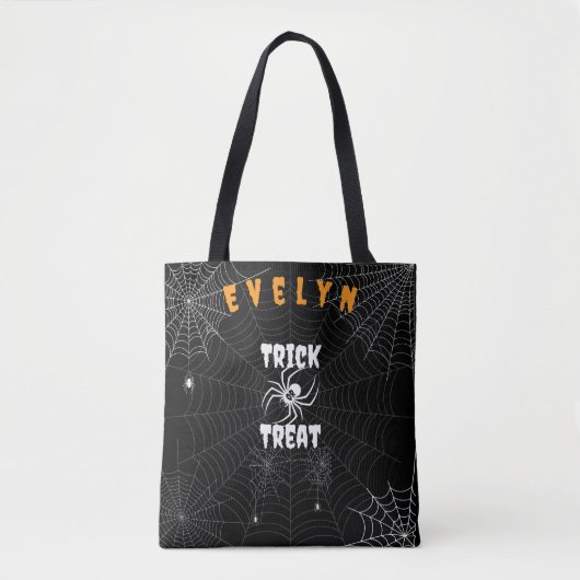 Personalisierter Trick oder Treat Spooky Spider We Tasche (Vorderseite)