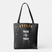 Personalisierter Trick oder Treat Spooky Spider We Tasche (Rückseite)
