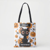 Personalisierter Trick-or-Treat-Beutel – Süße schw Tasche (Vorderseite)
