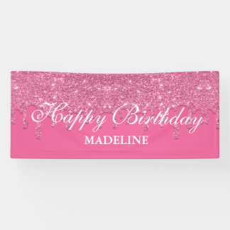 Personalisierter Tropf Glitzer Geburtstagsbanner Banner