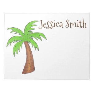 Personalisierter Tropical Island Beach Grünpalme Notizblock