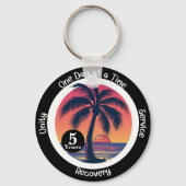 Personalisierter tropischer 12-Stufen-JubiläumsChi Schlüsselanhänger (Vorderseite)