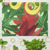 Personalisierter Tropischer Blätter Botanischer Ds Geschirrtuch (Gefaltet)