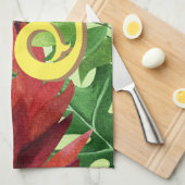 Personalisierter Tropischer Blätter Botanischer Ds Geschirrtuch (Viertel Falte)