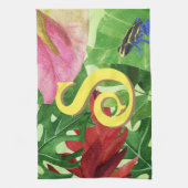 Personalisierter Tropischer Blätter Botanischer Ds Geschirrtuch (Vertikal)