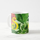 Personalisierter Tropischer Blätter Botanischer Ds Kaffeetasse (Vorderseite Links)