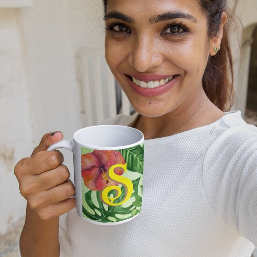Personalisierter Tropischer Blätter Botanischer Ds Kaffeetasse