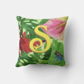 Personalisierter Tropischer Blätter Botanischer Ds Kissen (Rückseite)