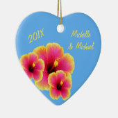 Personalisierter tropischer blauer keramik ornament (Rechts)