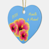 Personalisierter tropischer blauer keramik ornament (Links)