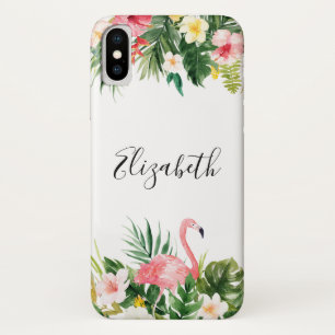 Personalisierter tropischer Blumenflamingo Case-Mate iPhone Hülle