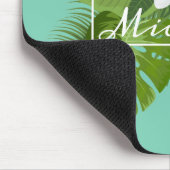 Personalisierter tropischer Blumenspant | Mousepad (Ecke)