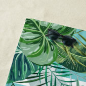Personalisierter tropischer botanischer Streifen Strandtuch (Beispiel)