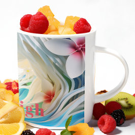 Personalisierter tropischer Escape 3D-Look Strand Kaffeetasse
