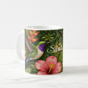 Personalisierter tropischer Kolibri Lebendig Kaffeetasse