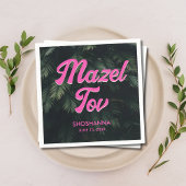 Personalisierter tropischer Neon Bat Mitzvah Napki Serviette