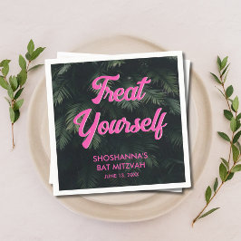 Personalisierter tropischer Neon Bat Mitzvah Napki Serviette