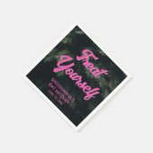 Personalisierter tropischer Neon Bat Mitzvah Napki Serviette (Ecke)