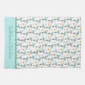 Personalisierter tropischer Palmenbaum Sonnenschei Geschirrtuch (Horizontal)