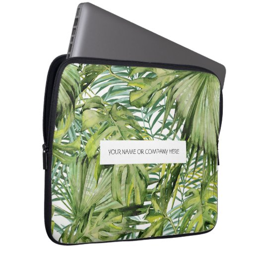Personalisierter tropischer Palmenblätterschlauch Laptopschutzhülle (Vorne Rechts)
