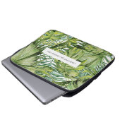 Personalisierter tropischer Palmenblätterschlauch Laptopschutzhülle (Vorne Knopf)
