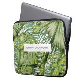 Personalisierter tropischer Palmenblätterschlauch Laptopschutzhülle (Vorderseite Links)