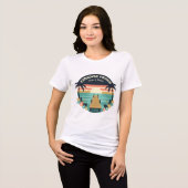 Personalisierter tropischer Paradies-Urlaub Tri-Blend Shirt (Vorderseite voll)