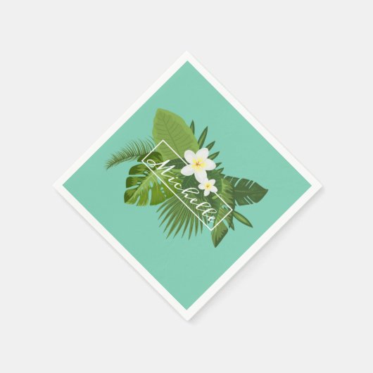Personalisierter tropischer Rahmen | Serviette (Ecke)