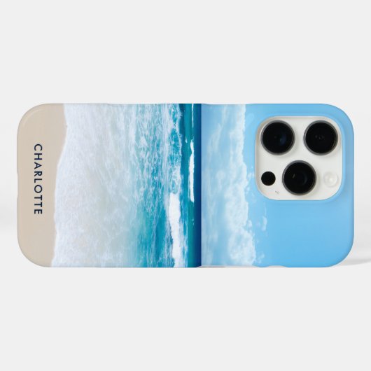 Personalisierter tropischer Sandstrand Case-Mate iPhone Hülle (Rückseite (Horizontal))