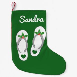 Personalisierter tropischer Strand drehen Kleiner Weihnachtsstrumpf