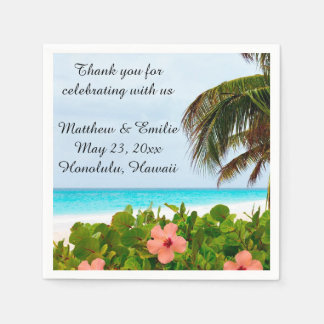 Personalisierter tropischer Strand Hochzeit von Na Serviette