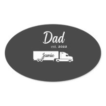 Personalisierter Trucker-Dad-Sticker mit Sattelzug