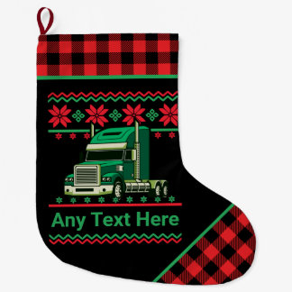 Personalisierter Trucker Semi Driver Uggeweiht Wei Großer Weihnachtsstrumpf