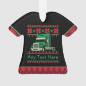 Personalisierter Trucker Semi Driver Uggeweiht Wei Ornament (Rückseite)