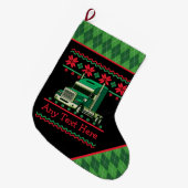 Personalisierter Trucking Semi Driver Uggeweiht We Großer Weihnachtsstrumpf (Vorderansicht (hängend))