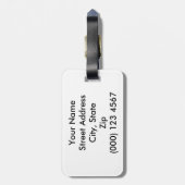 Personalisierter Türkis-Blau-Leopard-Tierdruck Gepäckanhänger (Rückseite vertikal)