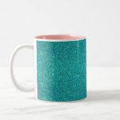 Personalisierter Türkis-NamensGlitter des rosa Zweifarbige Tasse (Links)