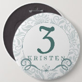 Personalisierter türkisblauer Klassiker Button (Vorne & Hinten)