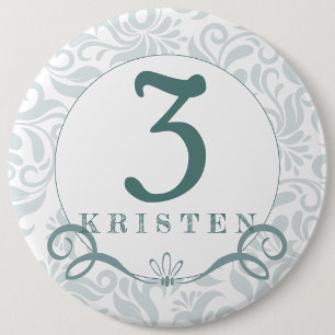 Personalisierter türkisblauer Klassiker Button