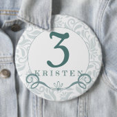 Personalisierter türkisblauer Klassiker Button (Beispiel)