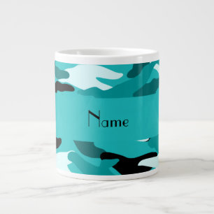 Personalisierter türkisfarbener Camouflage Jumbo-Tasse