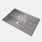 Personalisierter Türmchen in Rosa Fußmatte (Schrägansicht)