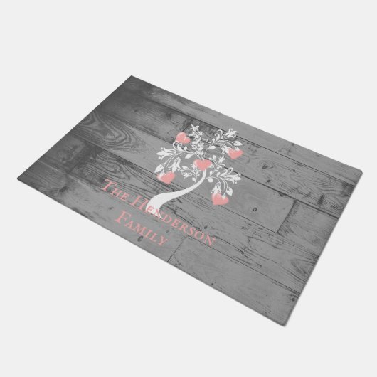 Personalisierter Türmchen in Rosa Fußmatte (Schrägansicht)