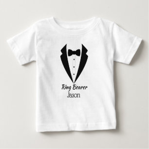 Personalisierter Tux-Ring-Träger Baby T-shirt