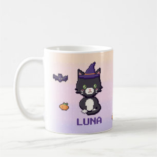 Personalisierter Tuxedo-Katze-Halloween-Becher Kaffeetasse