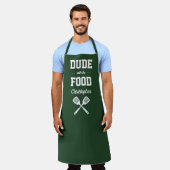 Personalisierter Typ mit dem Essen Grünes Grillen Schürze (Getragen)