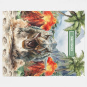 Personalisierter Tyrannosaurus Individuelle Name Fleecedecke (Vorderseite (Horizontal))